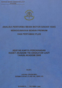 Image of Analisa Performa Mesin Motor Bakar yang Menggunakan Bensin Premium dan Pertamax Plus