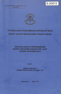 Image of Optimalisasi Penerimaan Kaporlap Bagi Kadet Untuk Menunjang Tugas Pokok
