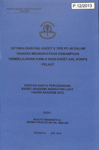 Image of Optimalisasi Kal Kadet V Tipe pc 40 Dalam Rngka Meningkatkan Kemampuan Pembelajaran Kamla Bagi Kadet AAL Korps Pelaut