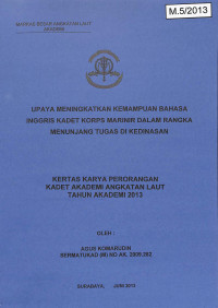 Image of Upaya Meningkatkan Kemampuan Bahasa Inggris Kadet Korps Marinir Dalam Rangka Menunjang Tugas Di Kedinasan