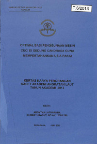 Image of Optimalisasi Penggunaan Mesin Cuci di Gedung Candrasa Guna Mempertahankan Usia Pakai