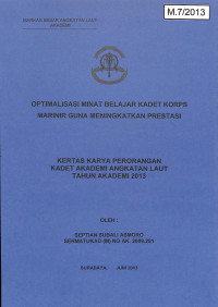 Image of Optimalisasi Minat Belajar Kadet Korps Marinir Guna Meningkatkan Prestasi