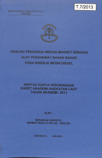 Image of Analisa Pengaruh Medan Magnet Sebagai Alat Penghemat Bahan Bakar Pada Kinerja Mesin Diesel