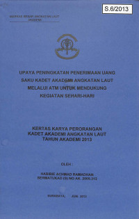 Image of Upaya Peningkatan Penerimaan Uang Saku Kadet Akademi Angkatan Laut Melalui ATM Untuk Mendukung Kegiatan Sehari-hari