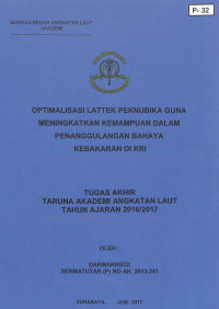 Image of Optimalisasi Lattek Peknubika Guna Meningkatkan Kemampuan Dalam Penanggulangan Bahaya Kebakaran di KRI