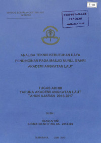 Image of Analisa Teknis Kebutuhan Daya Pendinginan Pada Masjid Nurul Bahri Akademi Angkatan Laut
