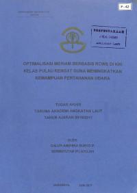 Image of Optimalisasi Meriam Berbasis RCWS Di KRI Kelas Pulau Rengat Guna Meningkatkan Kemampuan Pertahanan Udara
