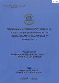 Image of Penggunaan Meriam Kaliber 20MM Di KAL Kadet 5 Guna Mendukung Lattek Kesenjataan Taruna Tingkat IV Korps Pelaut