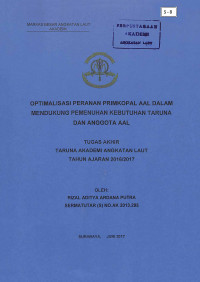 Image of Optimalisasi Peranan Primkopal AAL Dalam Mendukung Pemenuhan Kebutuhan Taruna Dan Anggota AAL