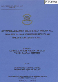 Image of Optimalisasi Lattek Selam Dasar Taruna AAL Guna Menunjang Kemampuan Menyelam Dalam Kedinasan di Kapal