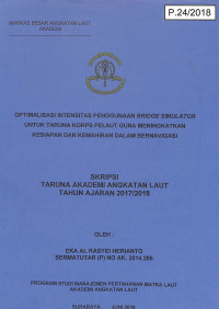 Image of Optimalisasi Intensitas Penggunaan Bridge Simulator Untuk Taruna Korps Pelaut Guna Meningkatkan Kesiapan Dan Kemahiran Dalam Bernavigasi
