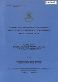 Image of Optimalisasi Manajemen Pergudangan Matbek AAL Guna Memenuhi Standarisasi Pergudangan TNI AL