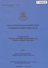 Image of Analisa Penggunaan Blower Untuk Pendinginan Rumah Pompa di AAL