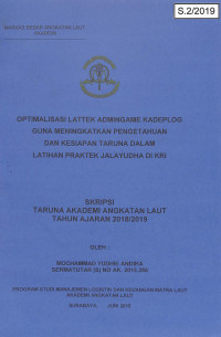 Image of Optimalisasi Lattek Admingame Kadeplog Guna Meningkatkan Pengetahuan dan Kesiapan Taruna Dalam Latihan Praktek Jalayudha di KRI