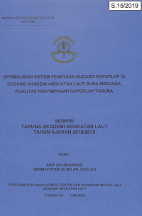 Image of Optimalisasi Sistem Penataan Gudang Kaporlap di Gudang Akademi Angkatan Laut Guna Menjaga Kualitas Penyimpanan Kaporlap Taruna