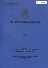 Image of Analisa Emisi Gas Buang terhadap Hasil Pencampuran Biodiesel Dengan Solar