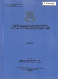 Image of Optimalisasi Pemeliharaan Kondensor Pada Air Conditioner Guna Meningkatkan Performa Sistem Pendingin Pada KRI BSC-945