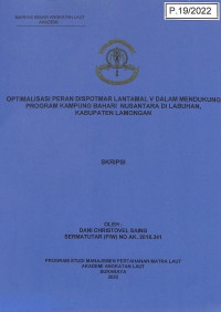 Image of Optimalisasi Peran Dispotmar Lantamal V dalam Mendukung Program Kampung Bahari Nusantara di Labuhan Kabupaten Lamongan