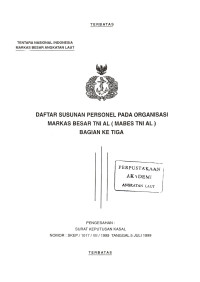Image of Daftar Susunan Personel pada Organisasi Markas Besar TNI AL (Mabes TNI AL) Bagian ke Tiga Pengesahan Surat Keputusan Kasal Nomor : SKEP/1017/VII/1999 Tanggal 5 Juli 1999