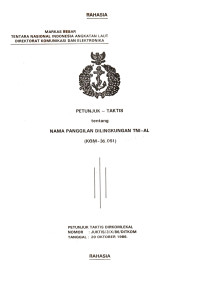 Image of Petunjuk Taktis Tentang Nama Panggilan di Lingkungan TNI-AL (KOM-36.051) Petunjuk Taktis Dirkomlekal Nomor JUKTIS/3/X/86/DITKOM Tanggal 20 Oktober 1986