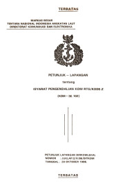 Image of Petunjuk Lapangan Tentang Isyarat Pengendalian KOM RTG/Kode-Z (KOM-36.102) Petunjuk Lapangan Nomor Juklap/2/X/86/Ditkom Tanggal 20 Oktober 1986