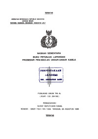 Image of Naskah Sementara Buku Petunjuk Lapangan Prosedur PEM-BKO-AN Unsur-Unsur Kamla Publikasi Umum TNI AL (KUAT-133.204 NS) Pengesahan: Surat Keputusan Kasal Nomor: SKEP/7351/VIII/1996 Tanggal 28 Agustus 1996