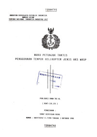 Image of Buku Petunjuk Taktis Penggunaan Tempur Helikopter Jenis AKS WASP Publikasi Umum TNI AL (KUAT-130.125) Pengesahan: Surat Keputusan Kasal Nomor: SKEP/5504/X/1990 Tanggal 3 Oktober 1990