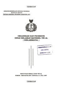 Image of Organisasi dan Prosedur Dinas Kelaikan Materiel TNI AL (Dislaikmatal) Keputusan Kepala Staf TNI AL Nomor: KEP/32/VII/1997 Tanggal 31 Juli 1997