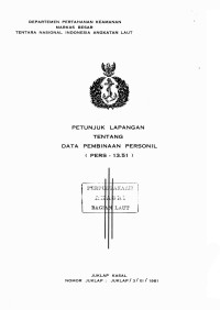 Image of Petunjuk Lapangan Tentang Data Pembinaan Personil (PERS - 13.51) Juklap Kasal Nomor Juklap : Juklap/3/XI/1981