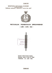 Image of Petunjuk Pembinaan Organisasi (UM-1.05.02.) Surat Keputusan Kasal Nomor SKEP/2149/VI/81 Tanggal 22 Juni 1981