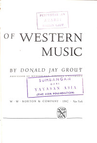 Image of A History Of Western Music