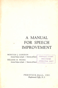 Image of A Manual for Speech Improvement