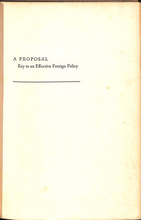 Image of A Proposal : Key to an Effective Foreign Policy