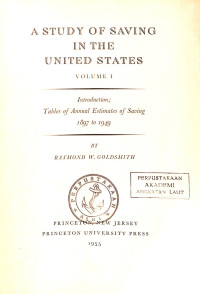 Image of A Study of Saving in The United States 1