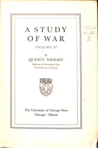 Image of A Study Of War Volume II