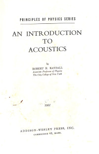 Image of An Introduction to Acoustics