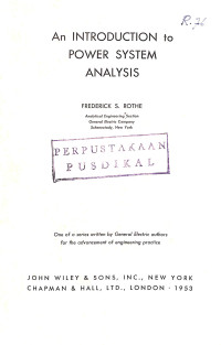 Image of An Introduction to Power System Analysis