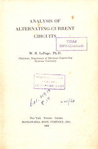 Image of Analysis of Alternating-Current Circuits