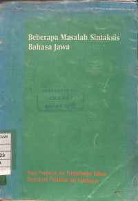 Image of Beberapa Masalah Sintaksis Bahasa Jawa