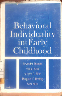 Image of Behavioral Individuality in Early Childhood