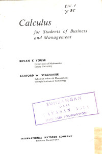 Image of Calculus for Students of Business and Management