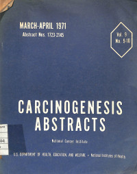 Image of Carcinogenesis Abstracts , March-April 1971 , Vol. 9 No 9-10
