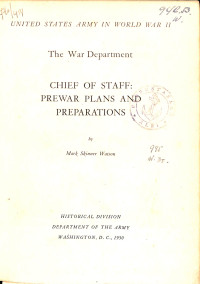 Image of Chieff of Staff Prewar Plans and Preparations