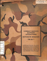 Image of Combat Service Support Operations Separate Brigade FM 63-1
