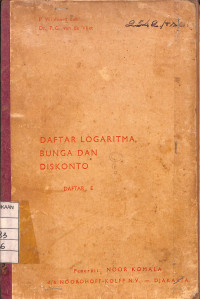 Image of Daftar Logaritma , Bunga dan Diskonto