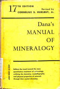 Image of Dana's Manual of Mineralogy - 17th Edition