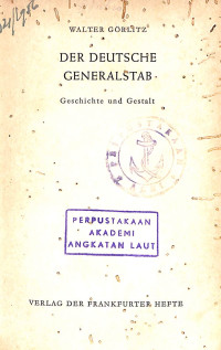 Image of Der Deutsche Generalstab : Geschichte und Gestalt