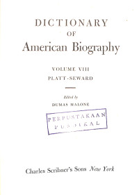 Image of Dictionary of American Biography Volume VIII : Platt to Seward
