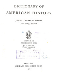 Image of Dictionary of American History , Volume VI : Supplement One