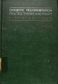 Image of Domestic Transportation Practice, Theory and Policy